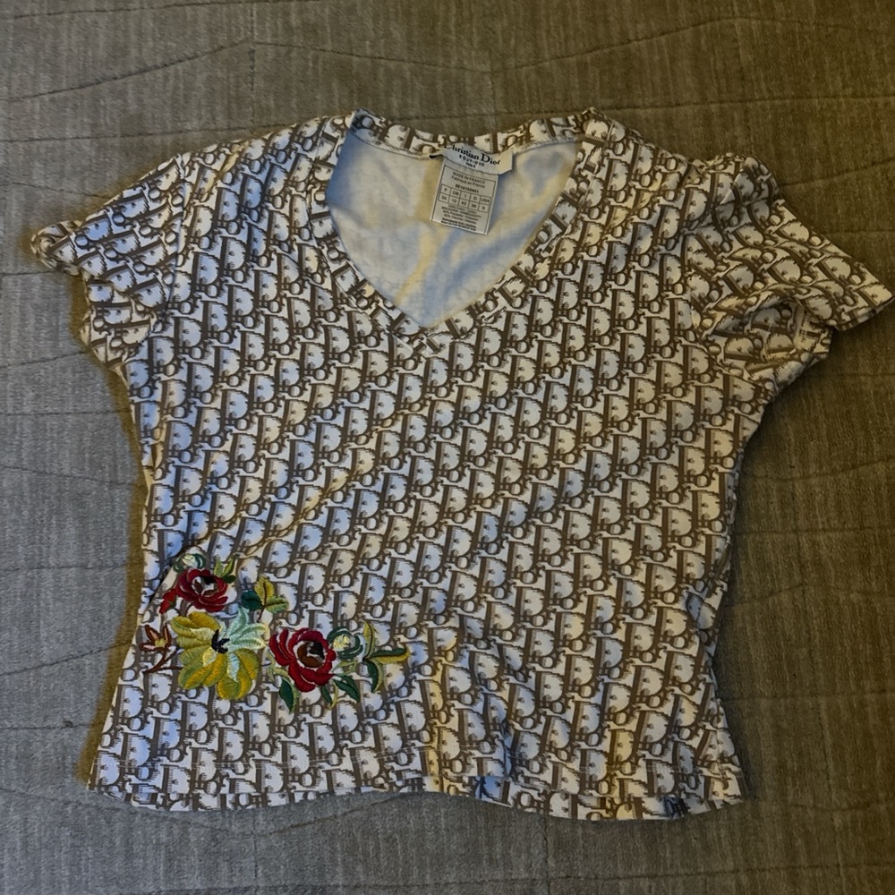 vintage dior top with flower detail